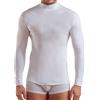 Enrico Coveri 1 Pezzo di T-Shirt Lupetto Uomo Collo Alto Manica Lunga ET1205 in Caldo Cotone Interlock. Bianco 3/S