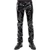 Girftong Pantaloni lunghi da uomo in PVC lucido, in ecopelle, per discoteca, punk, gotico, discoteca, discoteca, feste, costume da S-2XL (L nero)