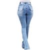 Generico JIER Boyfriend Jeans Donna Bootcut Pantaloni Svasati a Vita Alta Jeans Gamba Larga da Donna Svasati Casual Stretch Streetwear Y2k Pantaloni Larghi in Denim Estivi Blu, XL