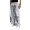 Generico Pantaloni della Tuta Gotici da Uomo con Coulisse Pantaloni a Gamba Larga da Skateboard Ballo Hip Hop Streetwear#4i27