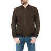 Borghese - Pelletteria Artigianale Pelletterie Borghese | Giacca Camoscio Renna Uomo Moro | Bomber in Pelle Scamosciata | Vera Pelle | Giacca in Pelle | Primavera | Giubbotto | Giubbino | Made in Italy | A101SSM (Moro, 52)