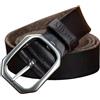 BOQUN Cintura Di Cuoio Cintura In Pelle Con Fibbia Per Cappa Per Uomini Casual Retrò, Cintura In Pelle Di Jeans, Cintura In Pelle Morbida Vera-Xf015 Caffachio-110 Cm