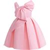 Mrkeung Ragazze Abiti Tinta Unita Abito in Raso Abito da Principessa Big Bow Knot Abito Formale (Rosa 150)