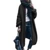 Cicilin Cardigan da donna classico aperto sul davanti boyfriend con maniche a palloncino a maglia chunky maxi longline cardigan sweater fluido, Nero , 4XL