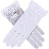 Dents - Guanti da donna, corti, in cotone all'uncinetto, stile vintage, ideali per abito da matrimonio/sera
