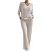 Generico Tuta Maglia Donna Elegante Set Maglione E Pantaloni Gamba Larga Completi 2 Pezzi Casual Invernale Tuta Da Casa Comode Curvy Tute Due Pezzi Loungewear Complete Lavoro Moda Tute Oversize Anziana