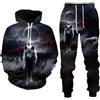 lFTEGUFKXS Tiger Tuta da jogging Uomo Leone Tracksuit Oversize Tuta da allenamento Felpa con cappuccio Pantaloni da jogging Tuta sportiva, L