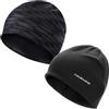 HASAGEI Beanies Skull Caps per uomo e donna caldo casco fodera ciclismo cappello morbido leggero berretto antistatico running Beanie Beanie, Nero+striscia, taglia unica