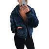 GUOCU Giacca Cappotto Corto da Donna Casual con Tasca Zip Calda Cardigan in Pile Outwear Chic Vintage Elegante Cappotti in Pelliccia Sintetica Capispalla Casual Tops