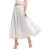 BEAUTELICATE Sottogonna Donna Cotone Corta Lunga Antistatico Retro Sottoveste con Pizzo Mezza Gonna per Abiti (Avorio - 90cm, L)
