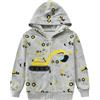 Eulla - Felpa con cappuccio e Zip per bambini/ragazzini, con cappuccio a dinosauro, a maniche lunghe, in cotone, con motivo escavatore, taglie: 92, 98, 104, 110, 116, 122, 116