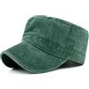 Masktide Oversize XXL Mens Cotone Lavato Militare Cadetto Army Caps Basic Everyday Donna Classico Stile Vintage Flat Top Cappelli, Verde, XL/XXL