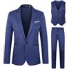 YOUYING Completo da uomo 3 pezzi Slim Fit monopetto giacca gilet pantaloni blazer set casual business party abiti da matrimonio, E# Blu marino, XX-Large