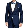VEQUÈ Smoking Uomo Primavera Estate Abito Elegante Giacca e Pantalone Matrimonio Cerimonia Linea Sartoriale (IT, Numero, 50, Regular, Regular, Blu)