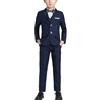 amropi Completo Elegante per Bambino Ragazzi Formale Set 4 Pezzi Blazer Giacca + Pantaloni + Camicia + Papillon Abito da Sposa Marina,2-3 Anni