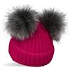 styleBREAKER Berretto Bimbi in Maglia con 2 PON PON e Interno in Pile | Berretto a coste con fodera termica isolante, 2-5 anni. Circonferenza 20 cm (estensibile 48-54 cm).