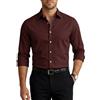 Runcati Camicia da uomo a maniche lunghe, elasticizzata, da uomo, in tinta unita, slim fit, per il tempo libero, facile da stirare