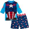 Marvel Costume da Bagno Captain America + Maglia Protettiva 2-3 Anni.