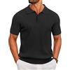 COOFANDY Polo Uomo Maglia Manica Corta Polo Shirt Slim Fit Golf T-Shirt Casual Elastico Nero M