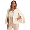 Allegra K Donna Blazer Lavoro Cappuccio Maniche Lunghe Aperto sul Davanti