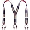 KANGDAI Bretelle uomo moda regolabile e di alta qualità 6 clip con cinturino posteriore Y resistente cinturini elastici bretelle per pantaloni bretelle