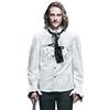 Devil Fashion steel master Gotico Camicia Bianca Uomo Slim Fit Facile Stiro Cotone Maniche Lungo Steampunk Vittoriano Rinascimentale a Maniche Lunghe Collare Rimovibile Maglietta