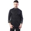 tessile astorino Giacca Cuoco e Chef Nera - Profili Jeans - 100% Cotone - Doppio Collo - Ricamo 0 - Uomo - Casacca per Ristorante e Cucina - Bottoni a Pressione - Made in Italy (S)