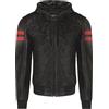 Infinity Leather Bomber da Uomo in Pelle Con Cappuccio Retrò Casual Con Zip