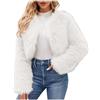 NZYIHAO Giacca in pelliccia sintetica da donna, alla moda, tinta unita, in pelliccia, soffice, invernale, giacca di pelliccia corta, cappotto in pelliccia sintetica, a maniche lunghe, per le mezze stagioni,