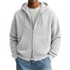 Generic Felpa da uomo in maglia a nido d'ape con tasca, felpa con cerniera a doppia testa, felpa testurizzata retrò streetwear casual cappotti con zip a due vie, abbigliamento da lavoro