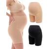 Herzmutter Mutande Gravidanza Cotone - Mutandine Premaman - Guaina maternità - Biancheria Intima Maternitá - Slip per Futura Mamma - 5000 (S, Nero/Beige)