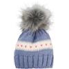 styleBREAKER Berretto Bimbi in Maglia con PON PON e Motivo a Cuori,Blu