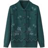 KIJSKKOPO Cardigan Donna Elegante,Maglioni Cardigan Lavorati A Maglia per Persone di Mezza età E Anziane, Risvolto Marrone, Maniche Lunghe, Bottoni, Giacca in Maglia Jacquard Floreale con Tasca, Au