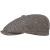 Stetson Hatteras Classic Wool Berretto con Visiera - Coppola da Uomo - con Fodera in Cotone - Cappello Maschile con Motivo a Spina di Pesce - Autunno/Inverno Marrone Scuro 63 cm