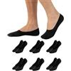 CALZITALY PACK 6-12 Paia Salvapiedi Unisex, Pedalini In Cotone, Fantasmini Scollati Uomo e Donna, Calzini Invisibili | 35-38, 39-42, 43-46 | Calzetteria Italiana (39-42, 6 Paia - Nero)