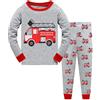 Little Hand Ragazzi Pigiama Manica Lunga Due Pezzi Pigiama Bambini Abbigliamento da Notte Trattore Escavatore Motore di Fuoco Cotone 92 98 104 110 116 122