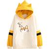 PAIDAXING Felpe con cappuccio Kawaii per ragazze con stampa cartone animato Splice Carino Felpa con cappuccio oversize Anime Felpe con cappuccio Teen Girl Casual Dtawstring Maglione Maglione Manica