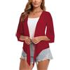 Dosieyeo Bolero - Giacca da donna in chiffon, con maniche a 3/4, leggera, ariosa, elegante, per abito, rosso vivo, XXL