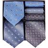 BRERA 67-3 Pezzi Cravatta Uomo elegante + 3 Pezzi fazzoletto da taschino uomo, Set uomo con confezione regalo, Cravatte e Pochette Classiche