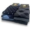 Lucchetti Socks Milano Set da 6 Paia di calze uomo lunghe caldo cotone colorate tendenza pois fantasia fashion Made in Italy (Taglia Unica, Set Jeans Bis)