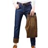 Generisch Jeans da uomo in pile denim, con tasca, pantaloni invernali, tinta unita, per il tempo libero, con calda imbottitura, slim fit, jeans termici, gamba dritta, jeans da uomo, Blu, S