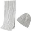 Embouro 2PCS Set di Sciarpe Beanie in Maglia di Lana Merino per Uomo e Donna, Sciarpe Lunghe Invernali Morbide e Calde con Cappello Beanie di Lana (grigio)