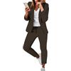 HEONSATI Tailleur Donna Eleganti Cerimonia Complete Da Cocktail Manica Lunga Aperto Davanti Colletto Casual Tailleur Due Pezzi Eleganti Completo Da Lavoro Giacche E Pantaloni Taglie Forti Tuta Ufficio