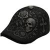 CHANGYUE Coppola con Teschio e Spine, Cappello retrò Regolabile, Cappelli gotici con Teschio, Rosa ed Elementi a Croce, Regalo per Gli Appassionati di Moda (Rosso, Taglia Unica)