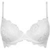 LORMAR 1 Pezzo Reggiseno Donna Prestig Push up Balconcino in Pizzo con Ferretto- Coppa B, Bianco 1