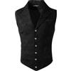 Generic Pantaloncini da uomo in stile gotico e steampunk, medievali, frac, cappotto, gilet gotico per uomo, slim fit, gilet da cerimonia, matrimonio, festa, pelle gotica e steampunk, utility per Halloween