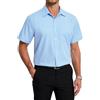 HISDERN Camicia Uomo Maniche Corte Camicie Elegante da Formal in Fibra di bambù Camicia Blu Uomo Estiva Regular Fit Business 4XL