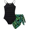 Cuddomper Costume da bagno intero per ragazze, con copertura in rete, spalline regolabili, taglia 7-16