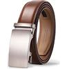 TANGCHAO Cintura Uomo, Cricchetto Fibbia Automatica, larghezza 35mm | Cinta Uomo Senza Buchi Scorrevole, Trim Regolabile, Per Outfit Business E Jeans, Colore Nera E Marrone, Lunghezza 115-145cm