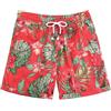 JOGAL Pantaloncini da spiaggia hawaiani da uomo estivi casual con fiori tropicali piatti sul davanti Aloha pantaloncini con tasca